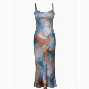 Abstract Design Slip Dress